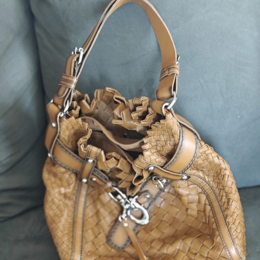 Francesco Biasia Woven Leather Handbag